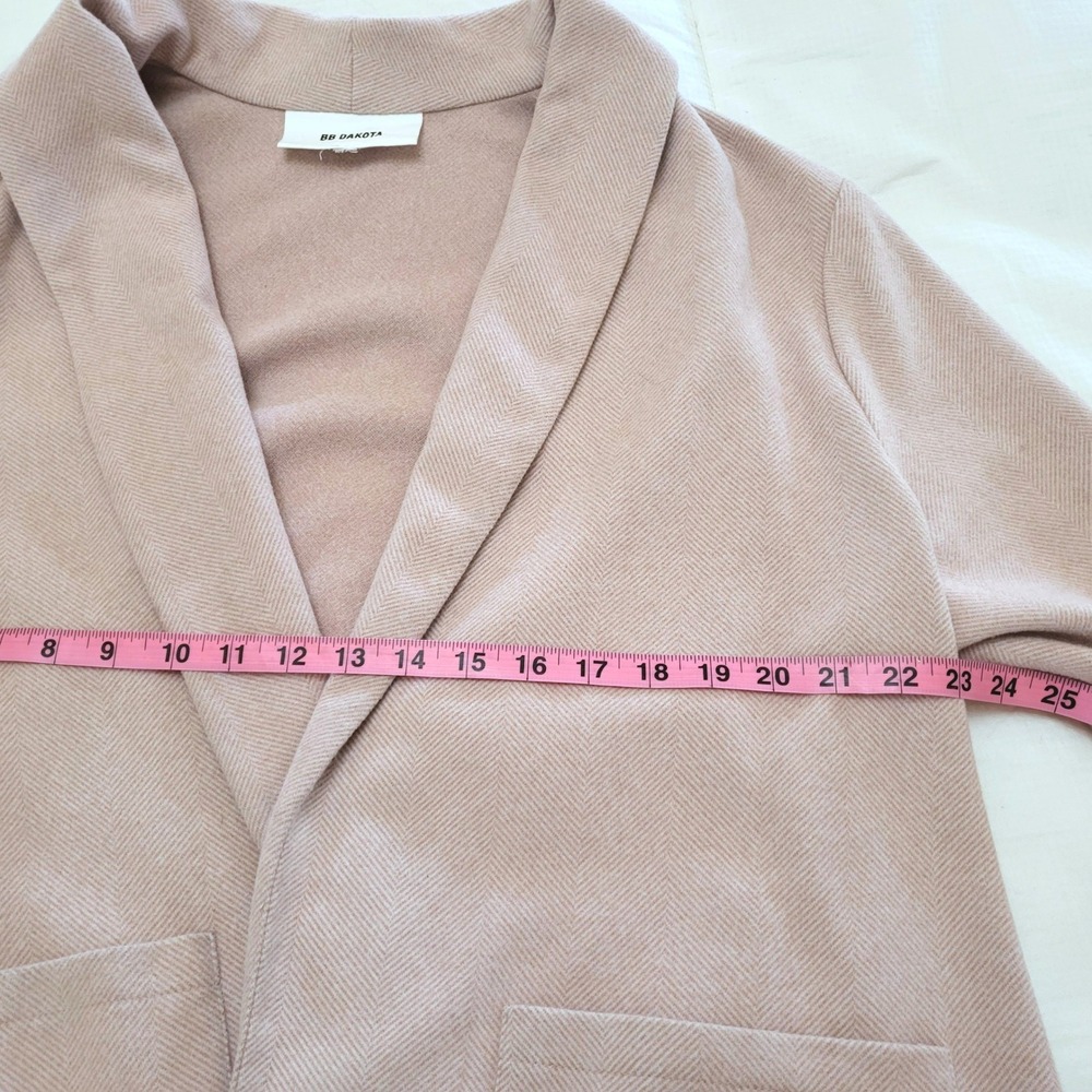 BB Dakota Dusty Rose Pink Herringbone Shawl Collar Open Front Cardigan Jacket XL - Picture 7 of 11